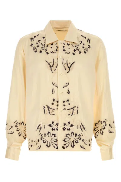 Bode Men Cream Satin Phantasm Shirt In Neutral