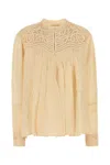Bode Cream Satin Threadwork Blouse In Cream