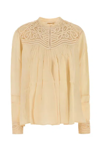 Bode Cream Satin Threadwork Blouse