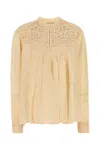 Bode Cream Satin Threadwork Blouse