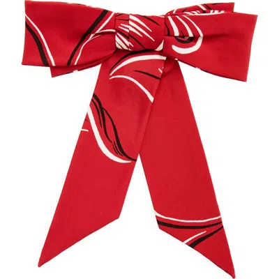 Bode Creeping Begonia Bow Barrette In Red Multi