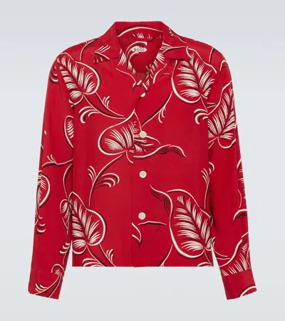 Bode Creeping Begonia Printed Shirt In Red