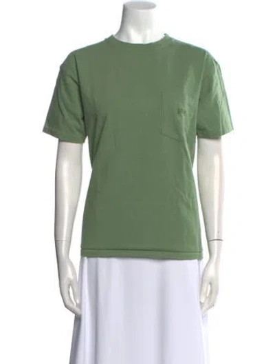 Pre-owned Bode Crew Neck Short Sleeve T-shirt In Green