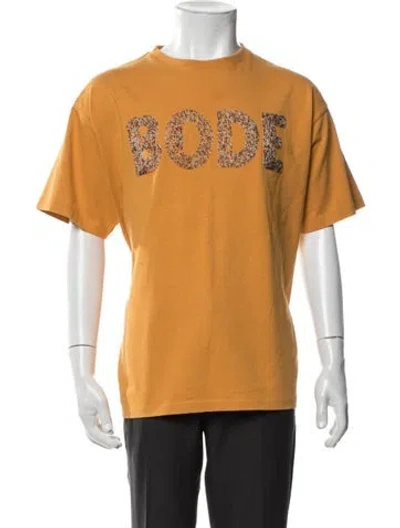 Pre-owned Bode Crew Neck Short Sleeve T-shirt In Orange