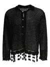 Bode Crochet-trimmed Buttoned Shirt In Black
