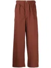 Bode Brown Wide-leg Snap Trousers In Brown