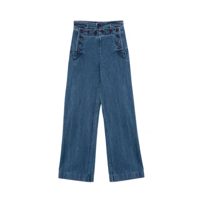 Pre-owned Bode Denim Sailor Trousers 'indigo' | Blue | Women's Size 29