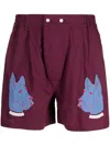 Bode Doberman Appliqué Boxers In Purple