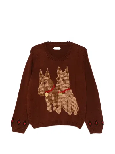 Bode Dog Sweater In Brown