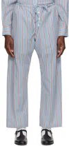 Bode Drawstring Pajama Pants In Blue