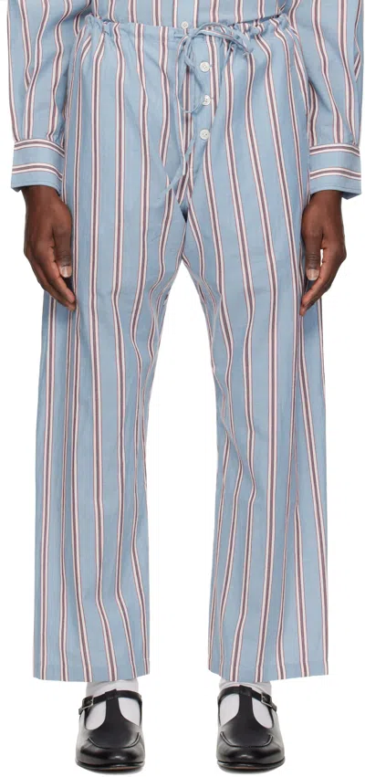 Bode Drawstring Pajama Pants In Blue