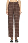 Bode Dunham Plaid Trouser In Brown Multi