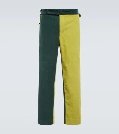 Bode Duo Cotton Corduroy Pants In Sage Teal