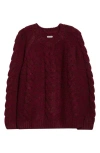 Bode Eiderdown Alpaca Blend Cable Sweater In Burgundy