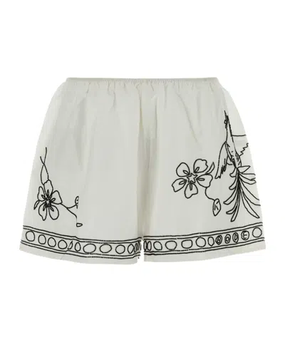 Bode Elastic Waist Shorts In Gray