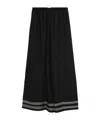Bode Pantalone Dalla Gamba Ampia Mathilde In Viscosa Nera Donna In Black