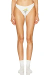 Bode Embroidered Bouquet Brief In Cream