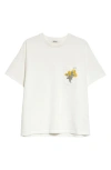 Bode Embroidered Bouquet Pocket Tee In Cream