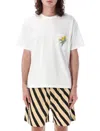 Bode Embroidered Bouquet Pocket Tee In Cream