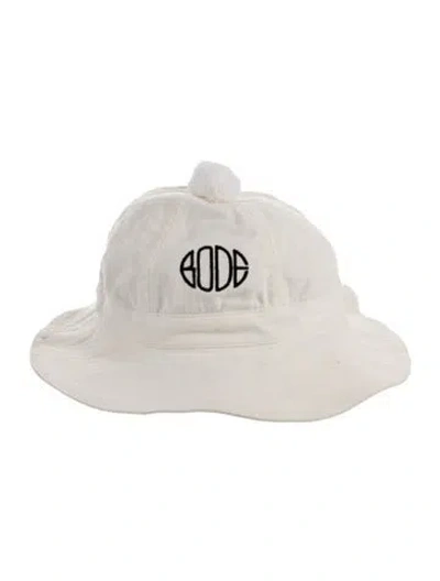 Pre-owned Bode Embroidered Bucket Hat In White
