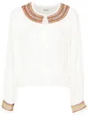 Bode Blusa Georgette In Cotone Bianco Donna In White