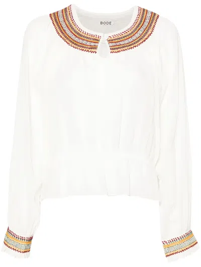 BODE EMBROIDERED COTTON BLOUSE