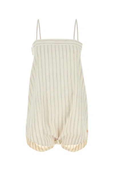 Bode Embroidered Cotton Lavender Sail Jumpsuit