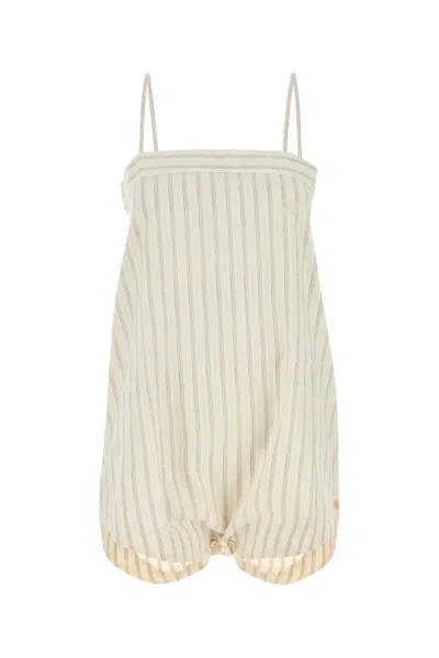 Bode Embroidered Cotton Lavender Sail Jumpsuit