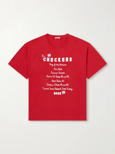 Bode Embroidered Cotton-jersey T-shirt In Red