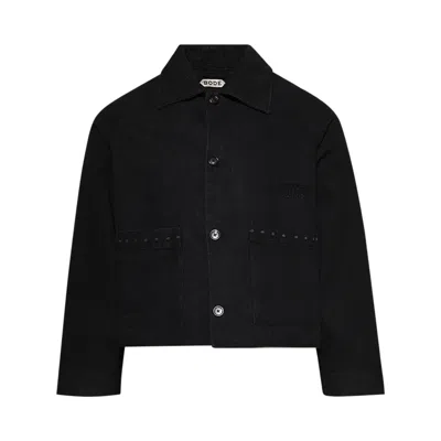 Pre-owned Bode Embroidered Denim Jacket 'black' | Men's Size Xl