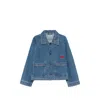 Bode Embroidered Merino Wool-blend Denim Jacket In Blue