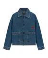 Bode Indigo Blue Embroidered Jacket In Blue