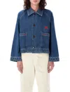 Bode Embroidered Denim Jacket In Indigo