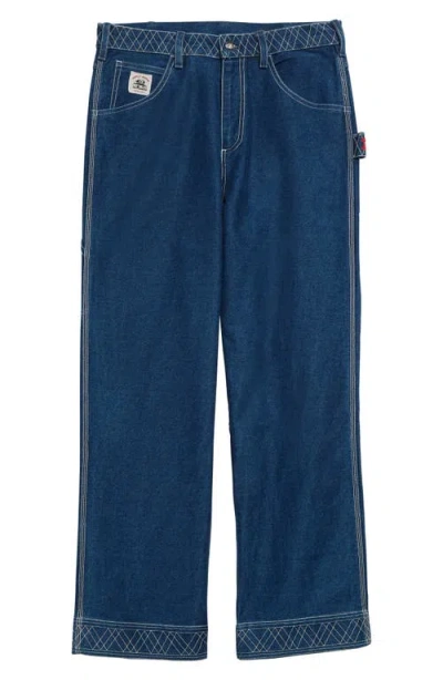 BODE BODE EMBROIDERED DENIM KNOLLY BROOK TROUSERS