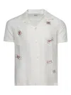 Bode Embroidered-details Short-sleeve Shirt In White