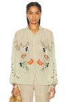 Bode Embroidered-design Silk Chiffon Blouse In Ecru Multi