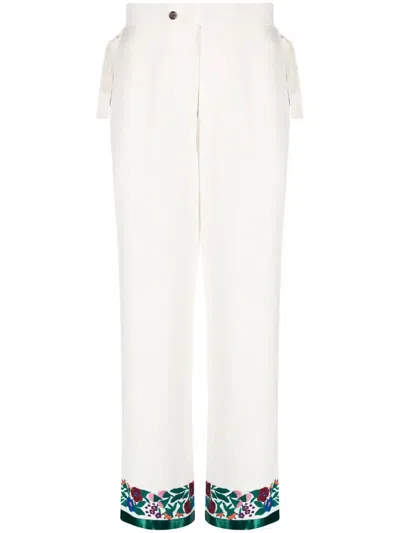 BODE EMBROIDERED-HEM DETAIL TROUSERS