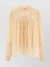 Bode Cream Satin Threadwork Blouse