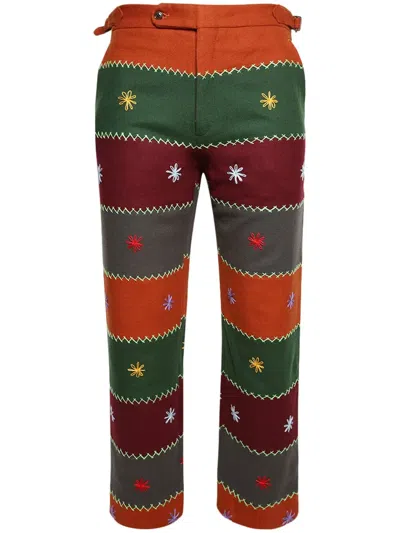 Bode Gesteppte Hose Mit Stickerei In Multi