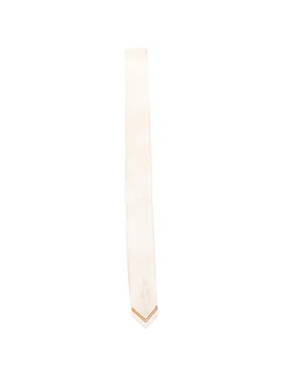 Bode Embroidered Satin Tie In Pattern