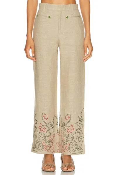 BODE EMBROIDERED TRUMPET FLOWER MURPHY TROUSER