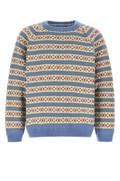 Bode Embroidered Wool Wedgewood Sweater In Animal Print