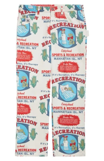 Bode Enrichment Knolly Brook Trousers In White Multi