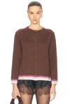 Bode Fairground Cardigan In Brown Multi