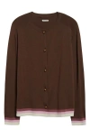 Bode Fairground Merino Wool Cardigan In Brown Multi