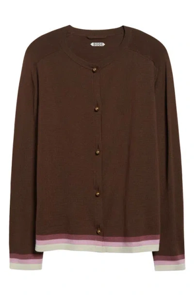 Bode Fairground Merino Wool Cardigan In Brown Multi