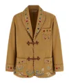Bode Feather Runner Embroidered Jacket In Brown