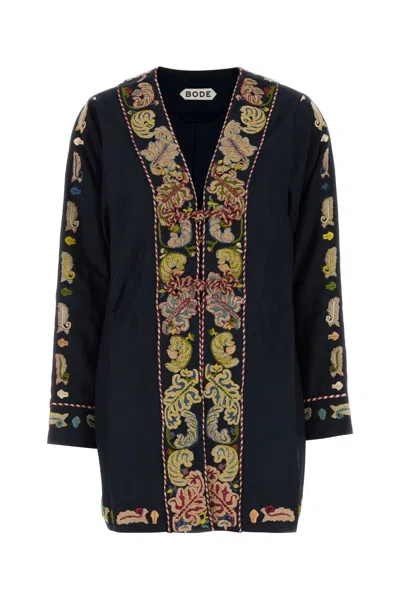 Bode Feather Runner Jacket In Cotton-viscose Blend In Blue