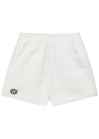 Bode Field Logo-embroidered Cotton-twill Shorts In White