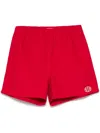 Bode Spring Twill Field Shorts In Red